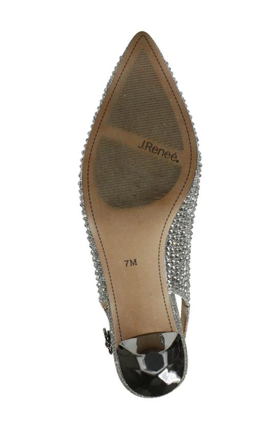 Shop J. Reneé Ferryanne Pointed Toe Slingback Pump In Pewter Glitter/ Rhinestones