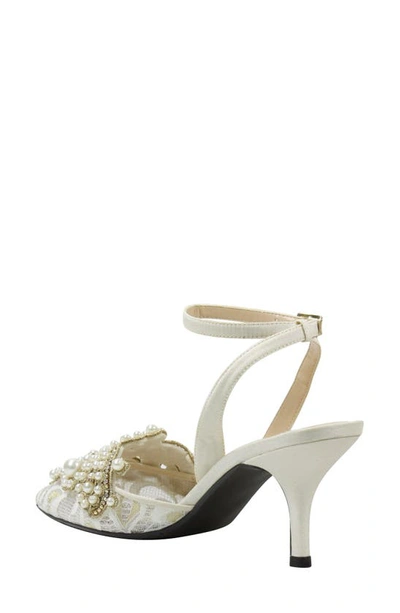 Shop J. Reneé Desdemona Pointed Toe Pump In Ivory/ White Fabric