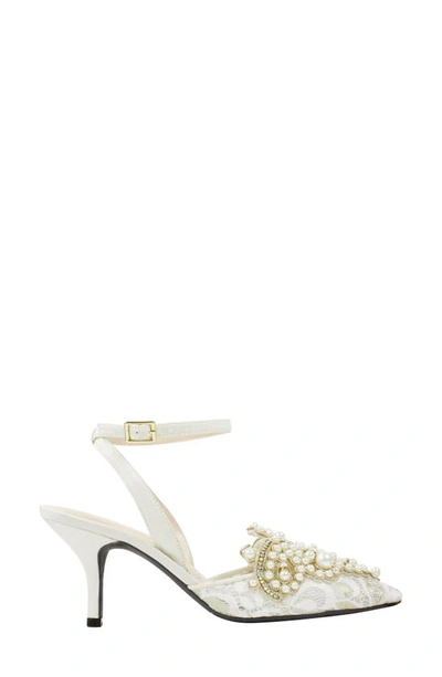 Shop J. Reneé Desdemona Pointed Toe Pump In Ivory/ White Fabric