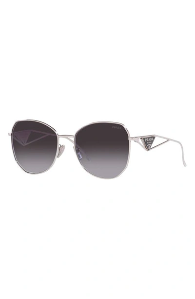 Prada Womens Silver Pr 57ys Aviator Steel And Polyamide Sunglasses In Grey Gradient