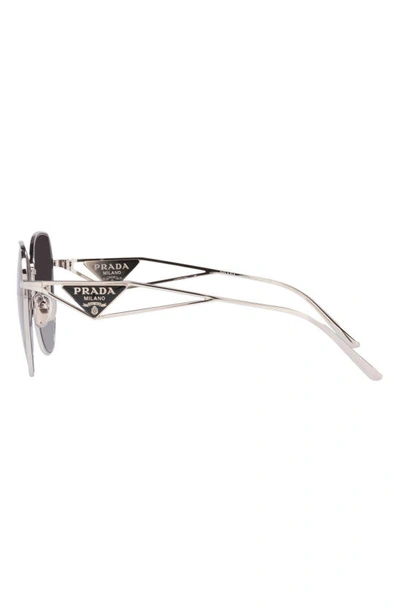 Prada Womens Silver Pr 57ys Aviator Steel And Polyamide Sunglasses In Grey Gradient