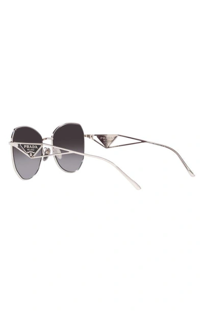 Prada Womens Silver Pr 57ys Aviator Steel And Polyamide Sunglasses In Grey Gradient