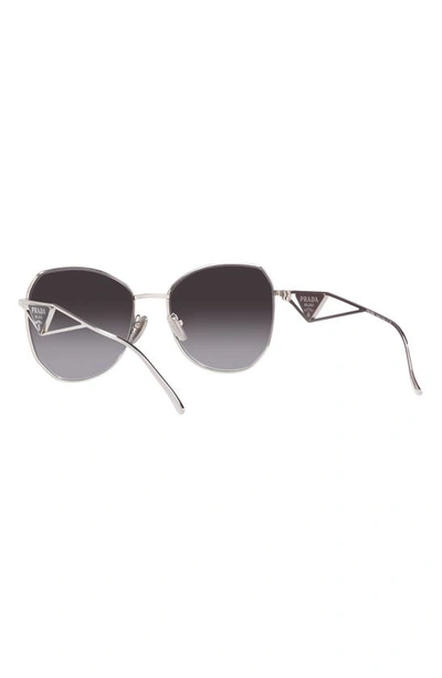 Prada Womens Silver Pr 57ys Aviator Steel And Polyamide Sunglasses In Grey Gradient