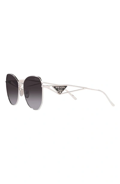 Shop Prada 57mm Gradient Round Sunglasses In Grey Gradient