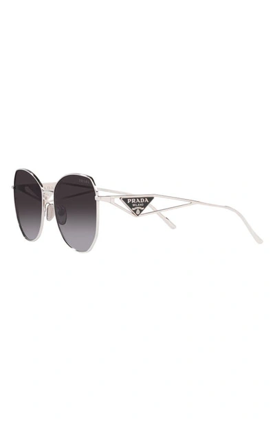 Prada Womens Silver Pr 57ys Aviator Steel And Polyamide Sunglasses In Grey Gradient