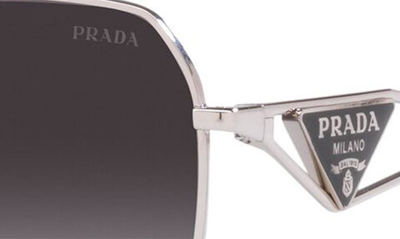 Prada Womens Silver Pr 57ys Aviator Steel And Polyamide Sunglasses In Grey Gradient