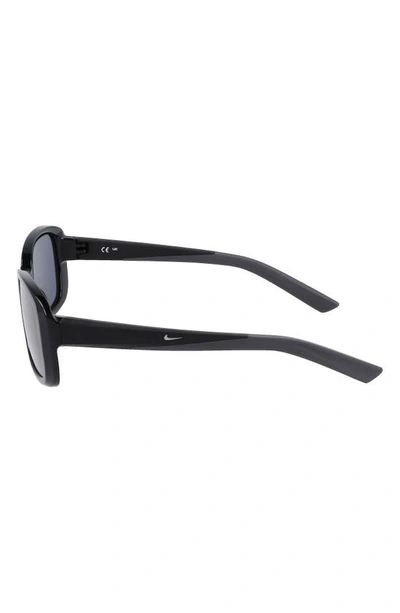 Shop Nike Epic Breeze 135mm Rectangular Sunglasses In Black/ Dark Grey