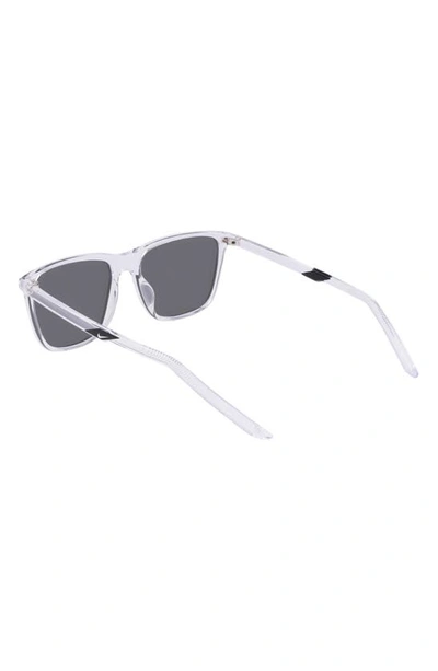 Shop Nike State 145mm Polarized Square Sunglasses In Clear/ Polar Grey