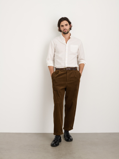 Alex Mill Standard Pleated Pant In Corduroy In Saddle