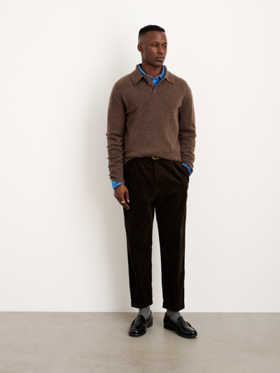 Alex Mill Standard Pleated Pant In Corduroy In Chocolate
