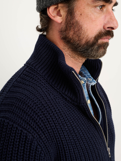 Alex Mill Wright Cardigan In Chunky Cotton In Dark Navy