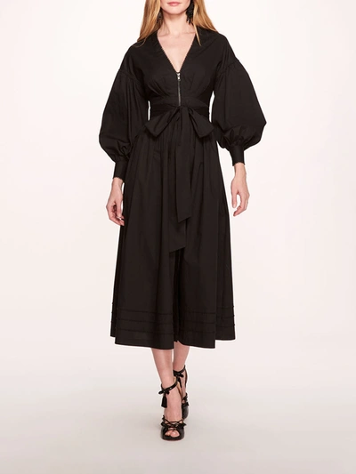 Shop Marchesa Indigo Midi Dress In Black
