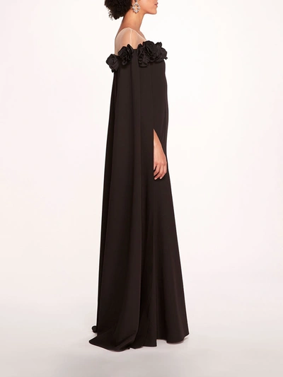 Shop Marchesa Off Shoulder Illusion Gown In Black