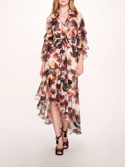 Shop Marchesa Oleander Maxi Dress In Ink Multi