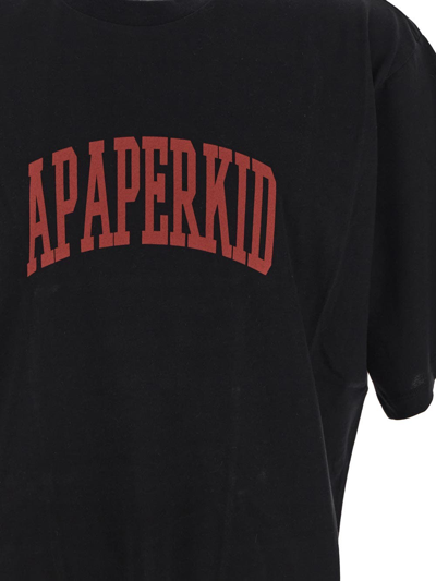 Shop A Paper Kid Cotton Logo T-shirt In Black