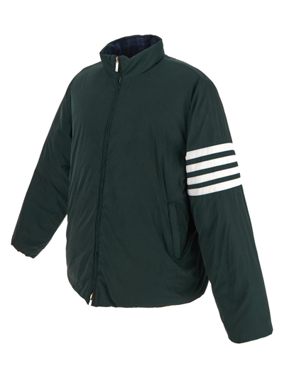 Thom Browne Wool Blend Check Reversible Puffer Jacket In Multicolor
