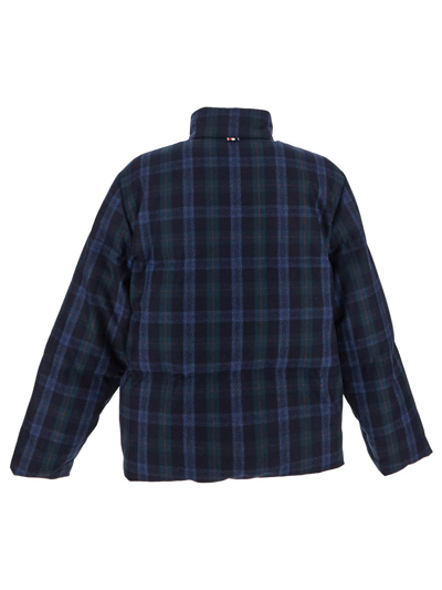 Thom Browne Wool Blend Check Reversible Puffer Jacket In Multicolor