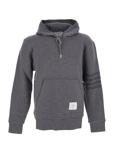 Shop Thom Browne Hoodie Pullover In Grey