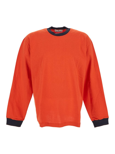Shop Stone Island Long Sleeves T-shirt In Red