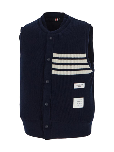 Shop Thom Browne Reversible Downfill Vest In Blue