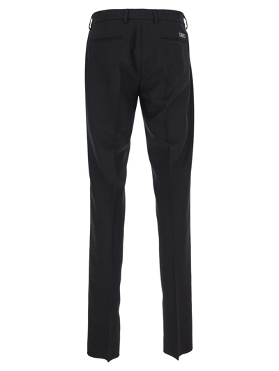 Shop Versace Formal Trousers In Black