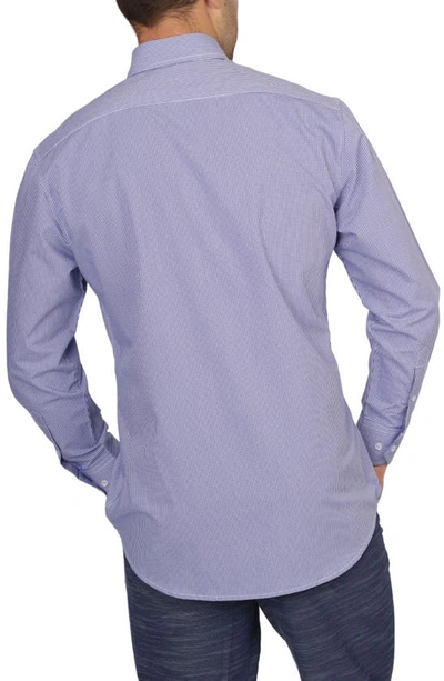 Shop Tailorbyrd On The Fly Regular Fit Gingham Performance Stretch Button-down Shirt In Navy