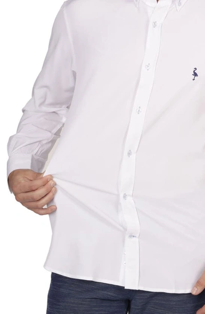 Shop Tailorbyrd On The Fly Solid Performance Button-down Shirt In White