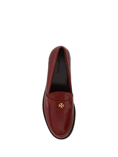 Tory Burch Classic Leather Medallion Loafers In Crimson Red