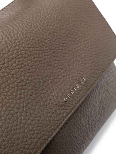 Shop Orciani Sveva Soft Medium Leather Shoulder Bag In Marrone