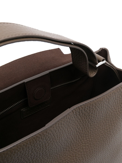 Shop Orciani Sveva Soft Medium Leather Shoulder Bag In Marrone