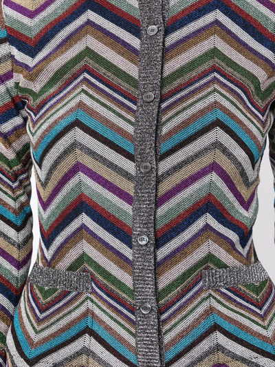 Shop Missoni Multicolour Wool Blend Cardigan In Multicolore