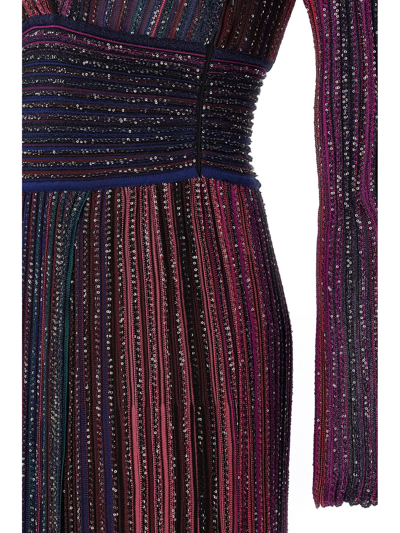 Shop Missoni Silk Striped Maxi Dress In Multicolore