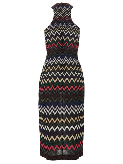 Shop Missoni Multicolour Zigzag-woven Midi Dress In Multicolore
