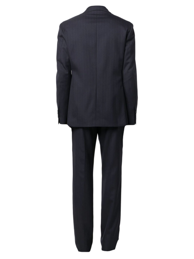 Shop Lardini Navy Blue Wool Single-breasted Suit