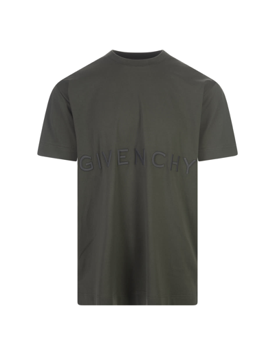 Shop Givenchy 4g Oversized T-shirt In Grey Green Cotton In Verde