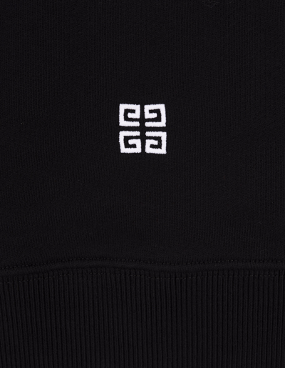 Shop Givenchy College Slim Fit Sweatshirt In Black Gauzed Cotton In Nero