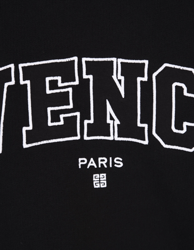 Shop Givenchy College Slim Fit Sweatshirt In Black Gauzed Cotton In Nero