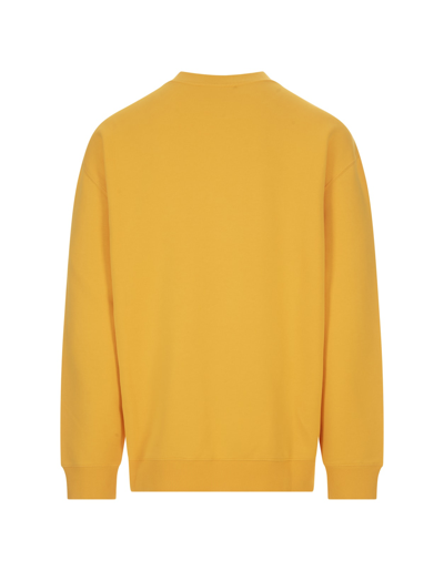 Shop Lanvin Yellow Sweatshirt With Embroidered  Curb Logo In Giallo