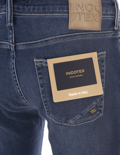 Shop Incotex Dark Blue Denim Slim Fit Jeans