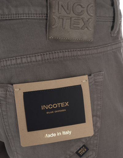 Shop Incotex Straight Leg Jeans In Taupe Denim In Grigio