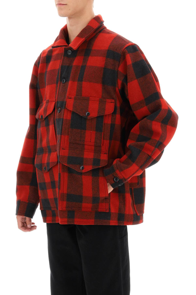 Shop Filson Mackinaw Wool Cruiser Jacket In Red Black Plaid (red)