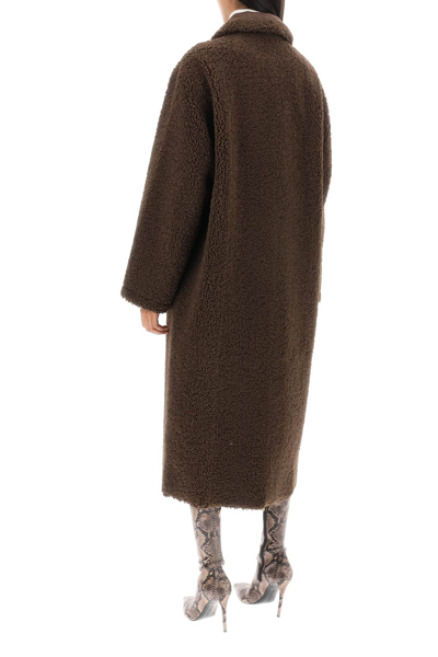 Shop Stand Studio Kenca Reversible Eco-shearling Coat In Ebony Brown (brown)