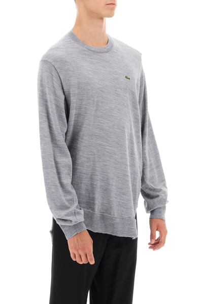 Shop Comme Des Garçons Shirt X Lacoste Bias-cut Sweater In Grey (grey)