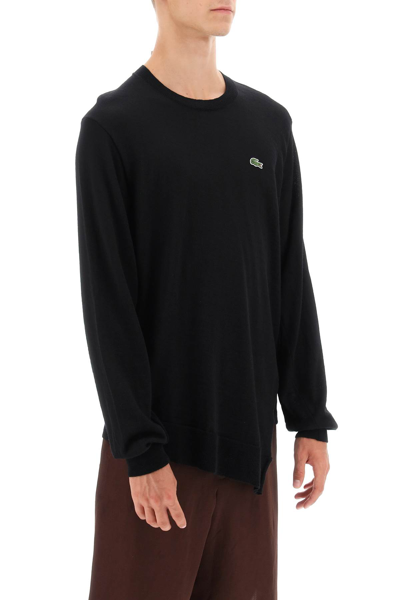 Shop Comme Des Garçons Shirt X Lacoste Bias-cut Sweater In Black (black)