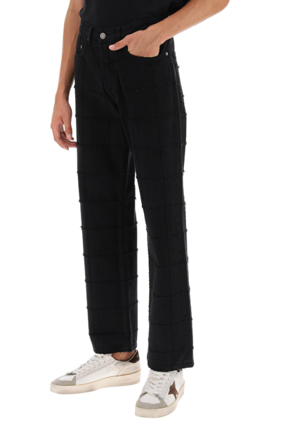 Shop Golden Goose Skate Jeans With Check Scratchy Motif In Black (black)