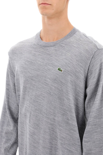 Shop Comme Des Garçons Shirt X Lacoste Bias-cut Sweater In Grey (grey)