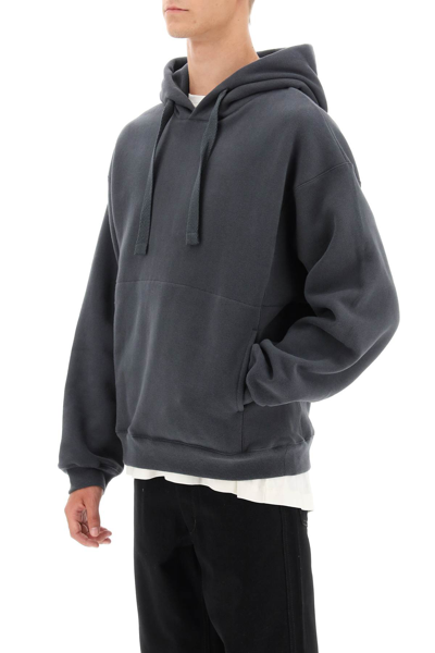 Shop Lemaire Hoodie In Fleece-back Cotton In Asphalt (grey)