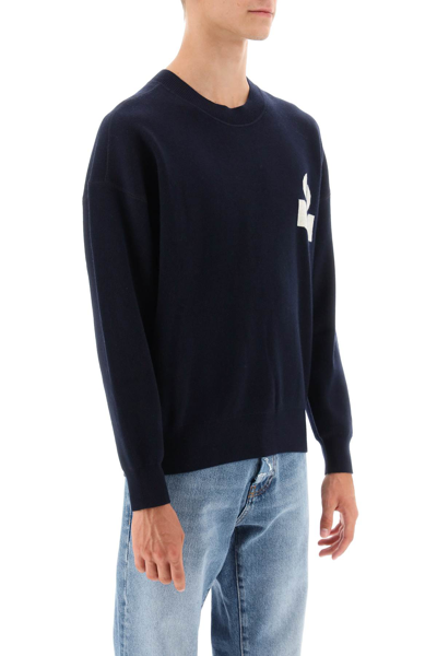 Shop Isabel Marant Wool Cotton Atley Sweater In Midnight (blue)