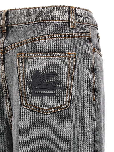 Shop Etro Pegaso Jeans Gray