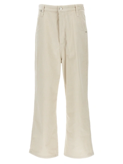 Shop Ami Alexandre Mattiussi Ribbed Velvet Pants White
